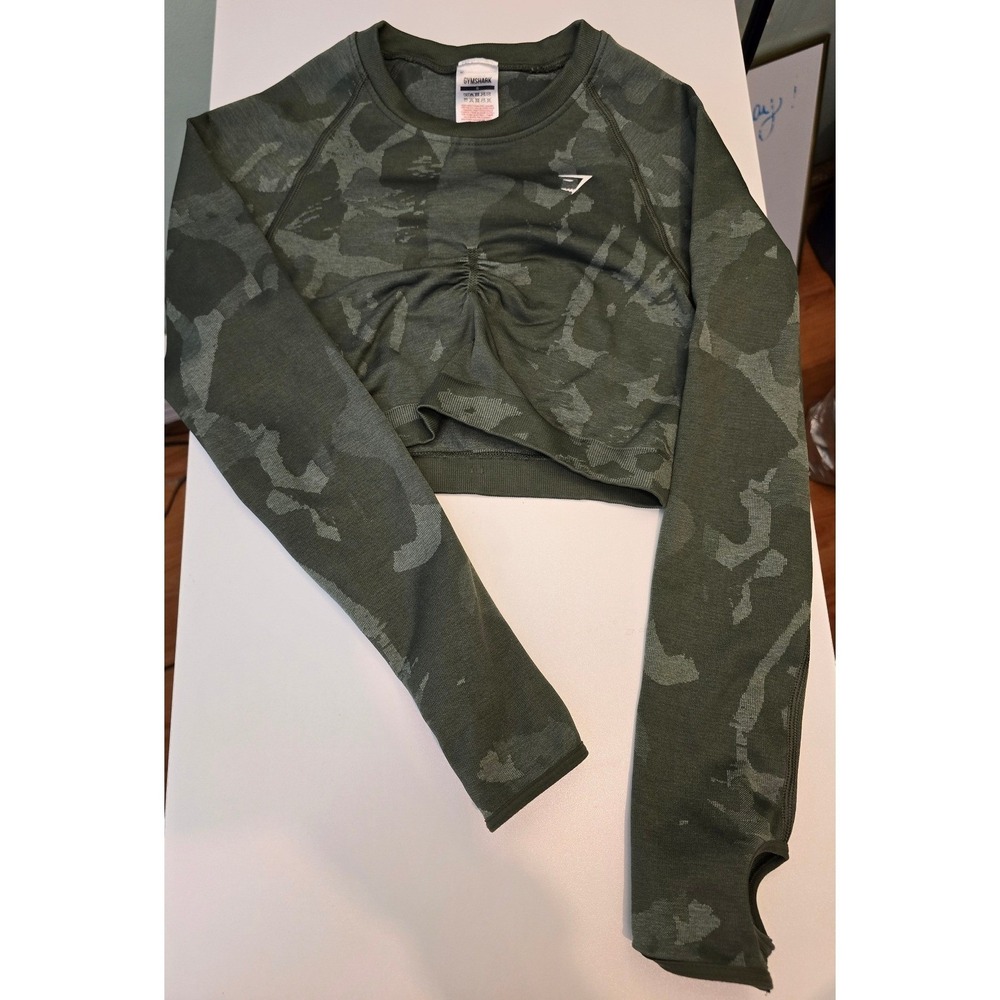 Gymshark Gorpcore Adapt Camo Seamless Long Sleeve Crop Top Women S - Picture 4 of 12
